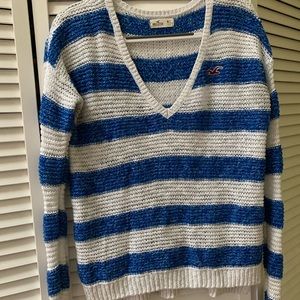 Blue and White Hollister Sweater